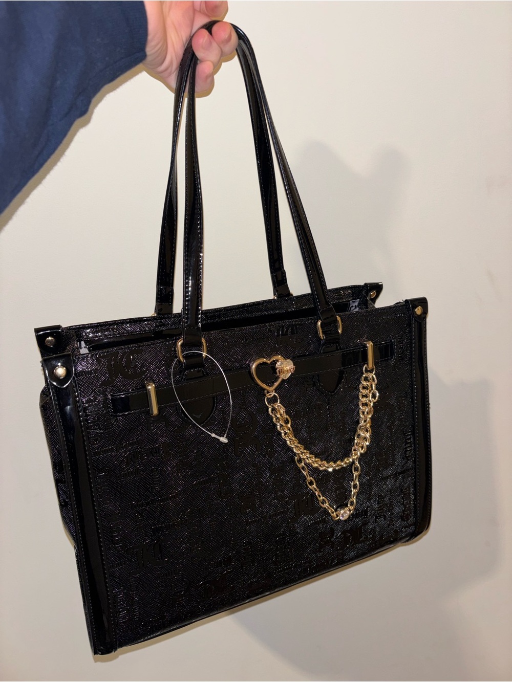 Juicy Couture Black Tote Bag with Gold Chain Charm